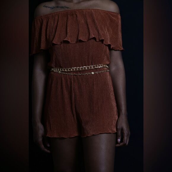 No comment Pants - NWT Stylish Copper Loose-Fit Romper